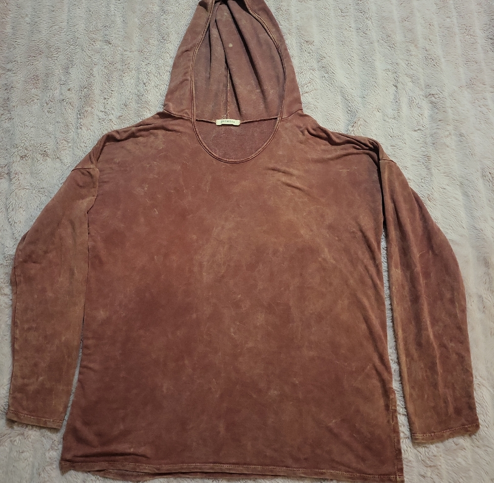 Promesa Women's Distressed Brown Hoodie